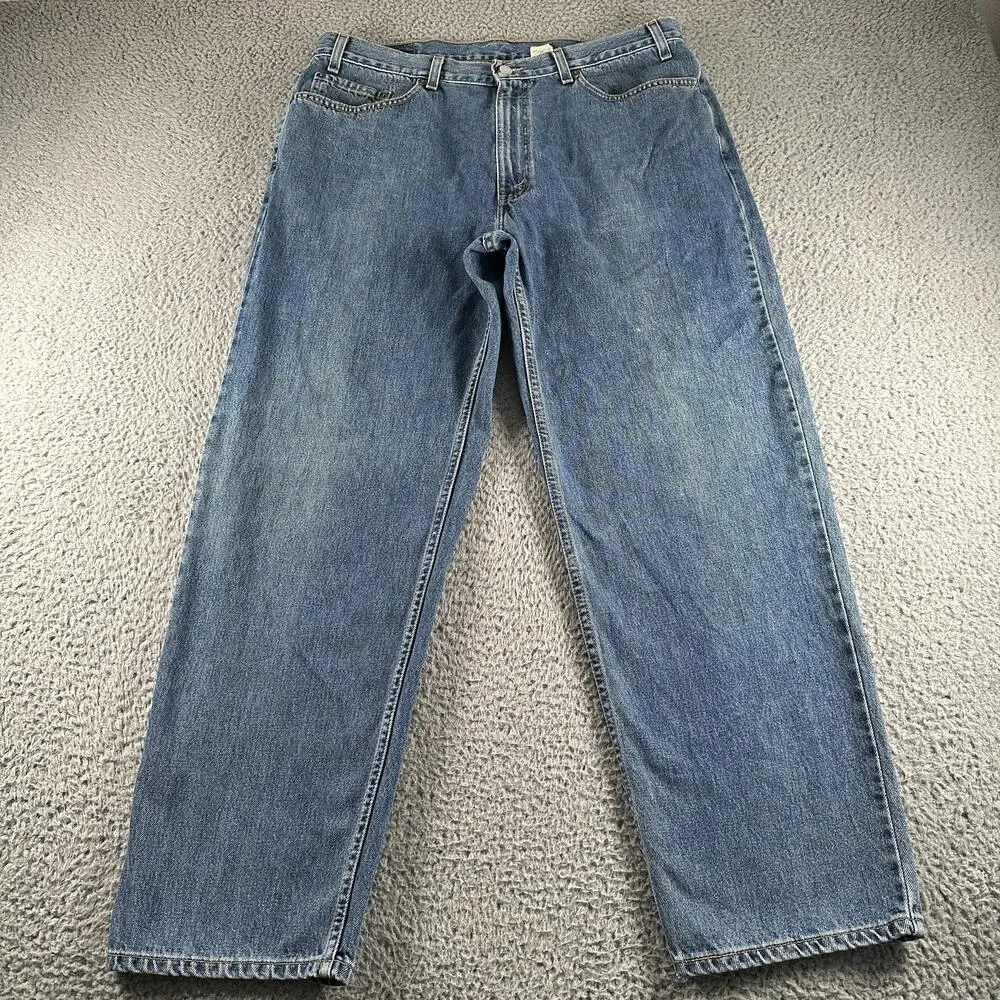 Vtg Levis Jeans Mens 38x30 Blue Y2K Relaxed Straight Leg Light Wash 100% Cotton